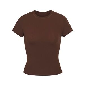 SKIMS Fits Everybody T-Shirt in Cocoa Brown (XXS)